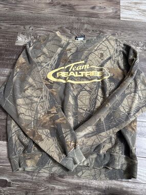 Realtree Camouflage Crewneck Sweatshirt with Yellow Logo